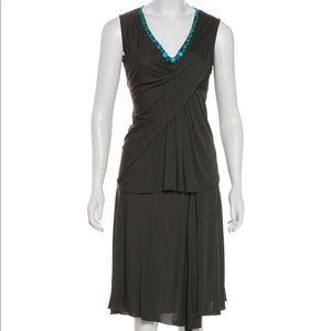 NWT BLUMARINE Embellished dress set ~ gray / olive